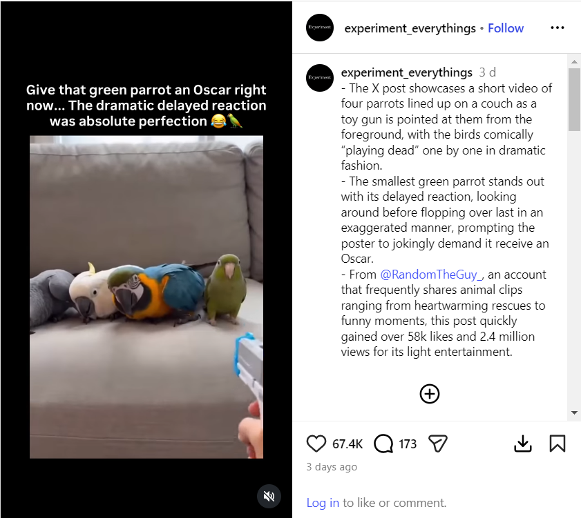 Third-party account analyzing the viral clip's performance, citing 2.4 million views